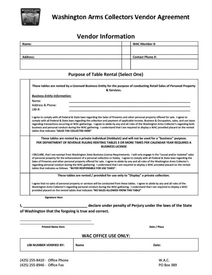 vendor agreement template